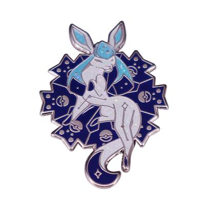 China Shiny Glaceon Metal Enamel Pin Badge A Tranquil And Icy Beauty To Accent Your Eeveelution Collection for sale