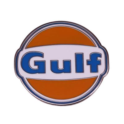 China Gulf Logo Metal Motor Oil Petrol Badge Advertising Pin Nice Fuel Advertising From The Sixties! for sale