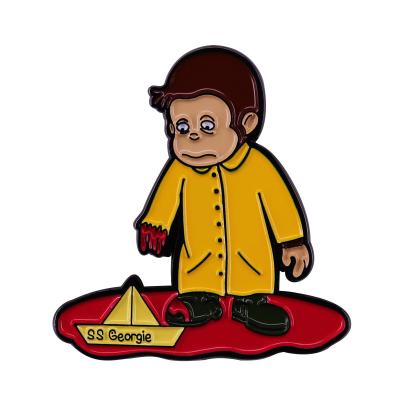 China George Pin SS Georgie Paper Boat Childhood Cartoon Float Into Metal Storm Brooch Curious Computer Movie Favorite Drain and Chews for sale