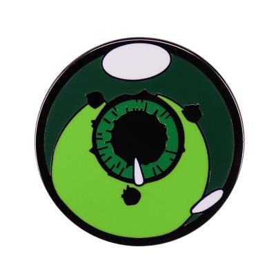 China Metal Eva Unit 01 Eyeball Badge Evangelion Sci-Fi Rabid Anime Pin Shinji Ikari Mecha World! for sale