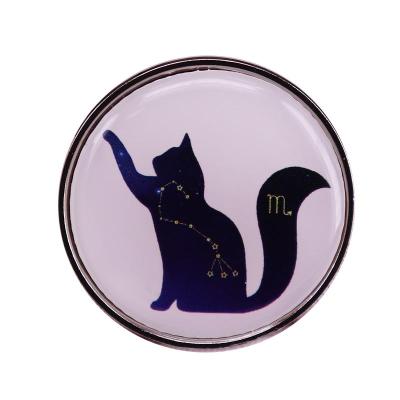 China Celestial Constellation Cat Scorpio 12 Zodiac Badge Astrology Galaxy Cosmic Lovers Collection Metal Enamel Pin Lovely for sale