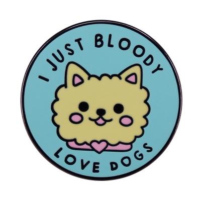 China Metal I Just Bloodied Lapel Pin Dog Lover Gift Present Enamel Novelty Love Dogs for sale