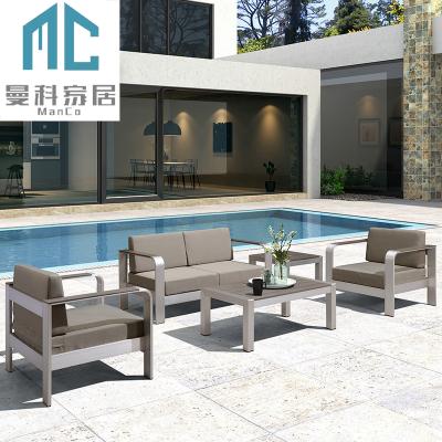 China Modern Outdoor Patio Sectional Sofa Aluminum Patio Garden Sofa Set For Hotel Resort for sale