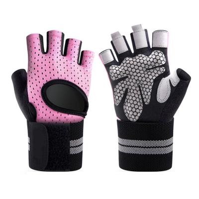 China Custom Logo Half Finger Women Design Fitness Workout Gloves Weightlifting Durable Comfortable Breathable for sale