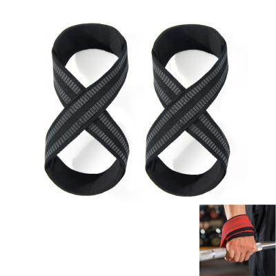 China Heavy Duty, Padded Premium Non Slip Padded Power Lifters Weightlifters Workout Figure 8 Lifting Straps for sale