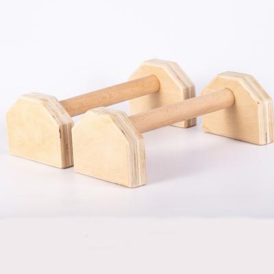 China Anti Slip Wooden Parallettes Push Up Bars Home Workout Equipment for sale