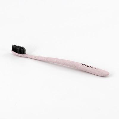 China Eco-Friendly Biodegradable Reusable Cheap Plastic Wheat Charcoal Straw Toothbrush for sale