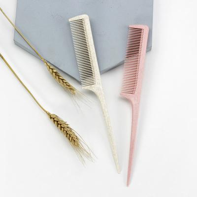 China Comfy Salon Hair Cutting Wheat Straw Eco Friendly Plastic Tooth Tail Departure Fine Comb Custom Made for sale