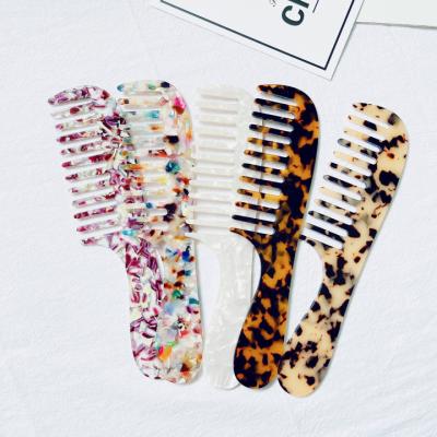 China Comfortable Girls Big Teeth Styling Ins Cellulose Acetate Eco-Friendly Anti-Static Hair Comb for sale