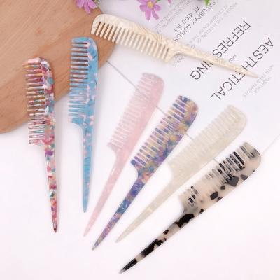 China Comfy Massage Cellulose Acetate Acetic Acid Rattail Italian Colorful Comb for sale