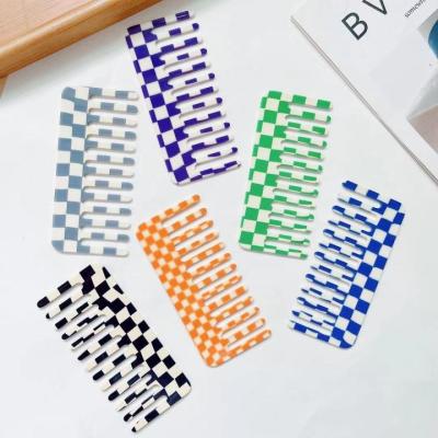 China Insist Tooth Hair Cellulose Checkerboard Acetate Wide Comb Large Style Comfortable Comb for sale