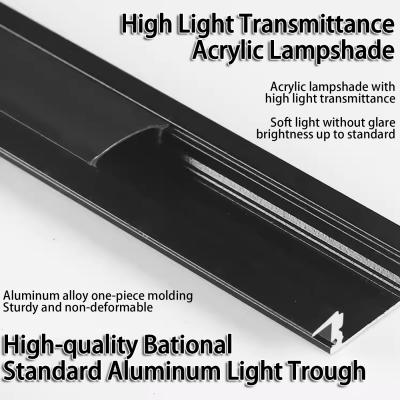 China LED Surface Mounted Linear Light Aluminum Groove Embedded Ceiling Linear Light Concealed U-Shaped Black Linear Light for sale