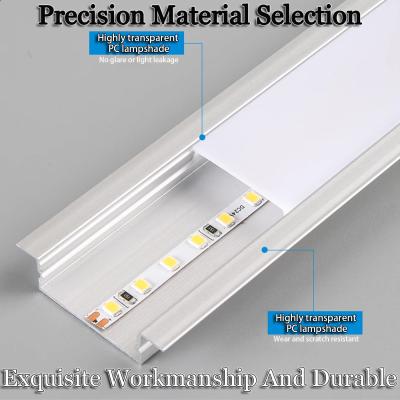 China Aluminum Alloy Linear Light Strip Slot Embedded LED Strip Light Aluminium Profile for sale