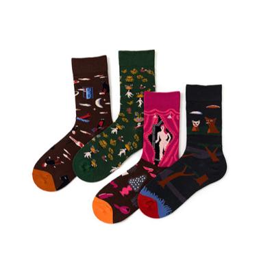 China Other Custom Designer Socks Harajuku Hosiery Cotton OEM Men Happy Cartoon Wholesale Colorful Funny Logo Fuzzy Cool Socks for sale