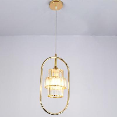 China Modern Dining Room Chandelier Dining Room Crystal Glass Strip Iron Lamp Modern for sale