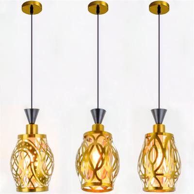 China Modern Gold Tan Iron Dining Room Pendant Lamp Glass Dining Light for sale