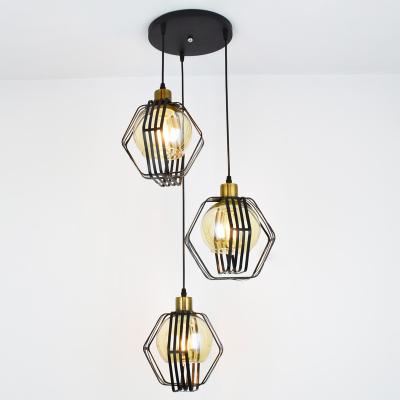 China Latest 4191-3Iron Modern Glass Pendant Chandelier Lamps Dining Room Light for sale