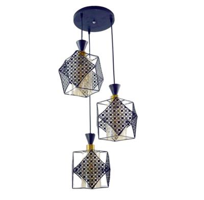 China Modern Simple Style Iron Glass Dining Room Luxury Decor Hanging Pendant Lamp for sale