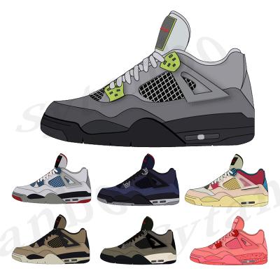 China Fashion trend sneaker wholesale high quality men's sports running shoes basketball style shoes air 4 for sale