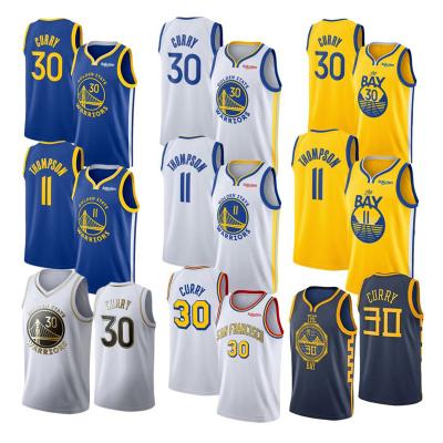 China Custom 30 Stephen Curry 11 Thompson Logo Basketball Uniforms City Edition Golden State City Warriors QUICK DRY Men's Custom Tank Top for sale