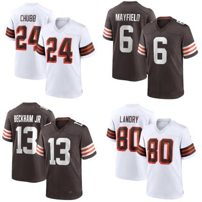 China Wholesale Cleveland City Stitched American Football Mens Team Uniform #24 Nick Chubb #6 White Brown s Baker Mayfield QUICK DRY Tank Top for sale