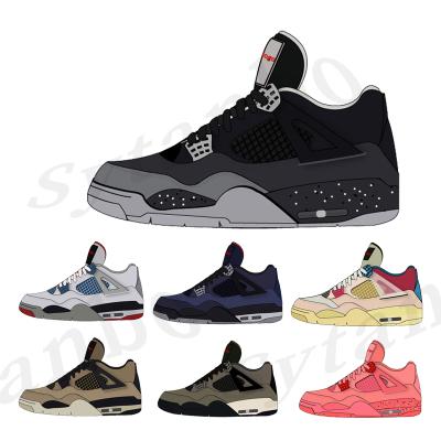 China 2021 Trend Fashion Sneakers Casual Running Designer Basketball Shoes Men's Air 4j Sports Shoes Skateboarding Shoes for sale