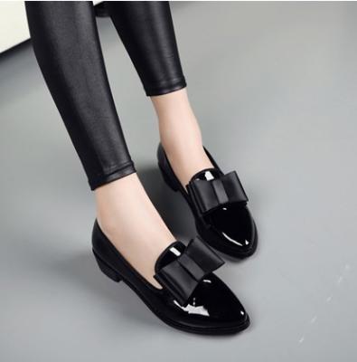 China Wholesale Waterproof Stylish Pump Platform Shoes Ladies PU Leather Ladies Flat Shoes Women's Flats for sale