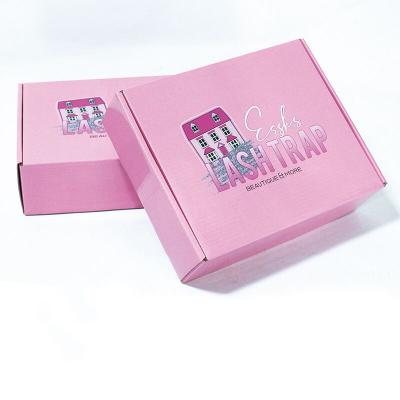 China Manufacturer Recyclable Eco Friendly Custom Corrugated Cardboard Boxes Small Pink Box Packaging Clothing With Logo for sale