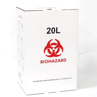 China 20L Disposable Customized Logo Packaging Large Capacity Corrugated Box Biochemical Packaging Box Medical Safety Box for sale