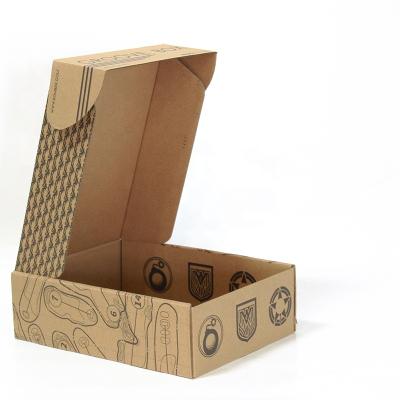 China Recycled Materials Wholesale Custom Logo Private Label Foldable Rectangular Corrugated Boxes Clothes Mail Packaging Box for sale