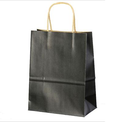 China Qindgao Manufacturer Logo Recycled Black Paper Bag Custom Paper Gift Bags Kraft Materials for sale