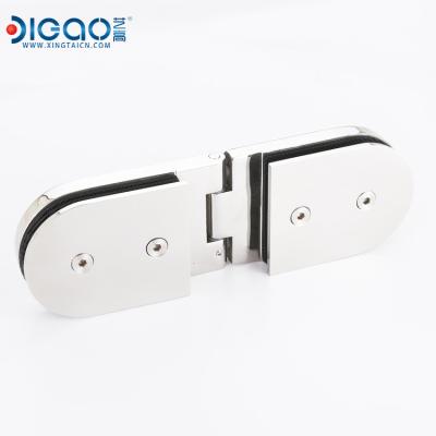 China Modern Adjust 180 Degree Brass Continuous Glass To Glass Square Corner Double Clamp Shower Hydraulic Door Hinge for sale