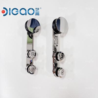 China Low Noise Stainless Steel Glass Hardware Kits Adjustable Sliding Shower Door Track Roller for sale