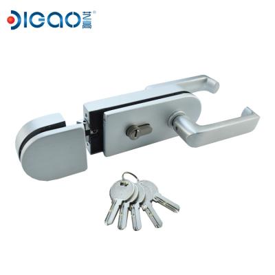 China 10-18mm toughened glass Stainless Steel 304 Glass Door Lock Round Central Door Lock for sale