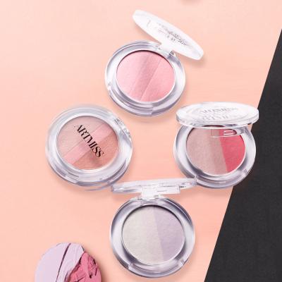 China Hot Selling Waterproof Shimmer Rose Petal Party Wedding Blusher Highlighter Bar Makeup Women Cosmetic Blusher for sale