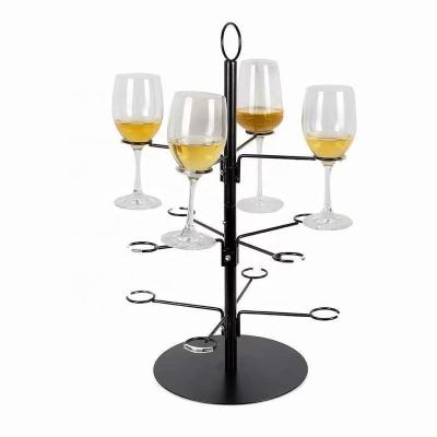 China Sustainable Countertop Wine Glass Rack - Freestanding Stemware Storage Rack Metal Table Glasses Display Rack for sale