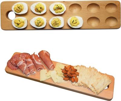 China Reversible Stocked Wooden Deviled Egg Platter and Charcuterie Panel Cheese Serving Tray for sale