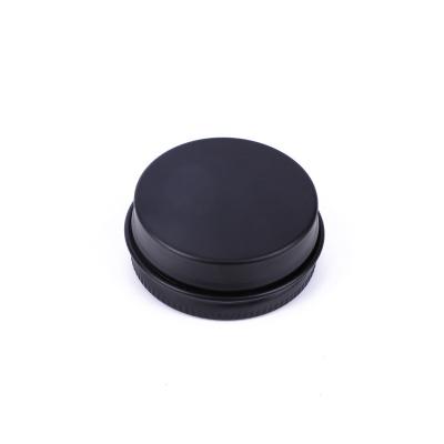 China Round 15g Aluminum Jar Of Empty Black Cosmetic Cream Skin Care Cream for sale