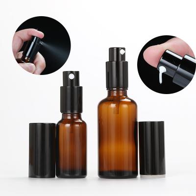 China Cosmetic Packaging 5ml 10ml 15ml 20ml 30ml 50ml 100ml Brown Cosmetic Lotion Glass Bottle And Mist Spray Essential Oil Bottle for sale