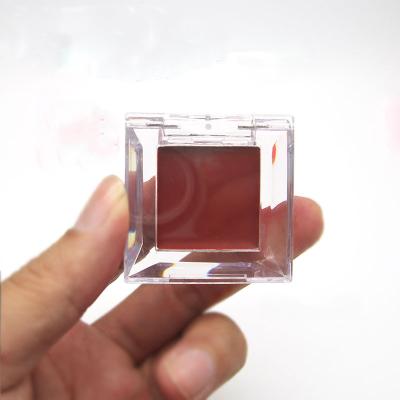 China Recyclable Logo Mini Clear Plastic Cosmetic Makeup Custom Packaging Square Empty Pressed Powder Compact Blush Case for sale