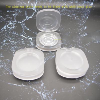 China Recyclable Custom Logo Matte Clear Plastic Cosmetic Makeup Packaging / Frosted Transparent Empty Pressed Powder Contract Blush Case for sale