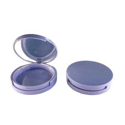 China Custom Logo Personal Care Purple Plastic Round Powder Case Cosmetic Packaging/Loose Powder Jars/Makeup Cosmetic Cases for sale