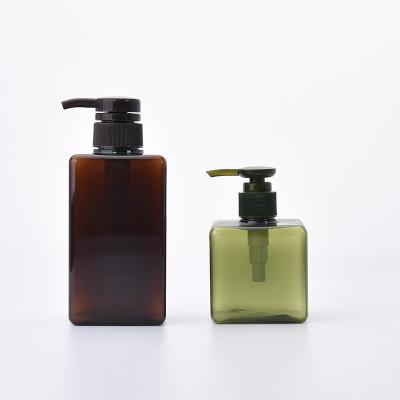 China Wholesale 100ml 150ml 250ml Household Products Dark Green Square Empty Custom Shampoo Bottle Cosmetic Plastic Pump Bottle for sale