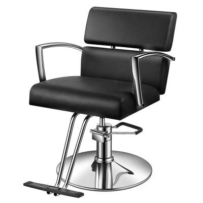 China 2022 Germany Hot Sale Traditional Black Barber Chair Hydraulic Reclining Salon Chair With Footrest for sale