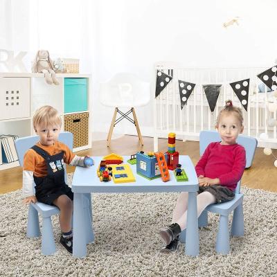 China Great Safety Gift For Children Equipped With 1 Table And 2 Chairs Children Furniture Set Table Chair Premium And Roomy Ergonomic Backrest for sale