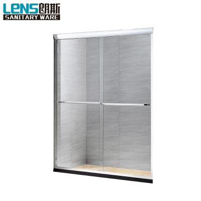 China With Clear Glass Frame Bath Shower Screen Door 2 Easy Open Tempered Sliding Shower Door for sale