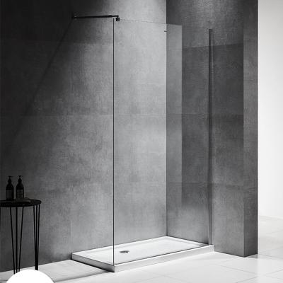 China Frameless Sanitary Lens Plant 8mm Panel Wetroom Enclosure Compartment Walk In Easy Clean Glass Shower Screen for sale