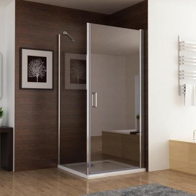 China Safety Glass Side Panel Shower Enclosure Pivot Frameless Door Self Clean Optional Shower Screen for sale