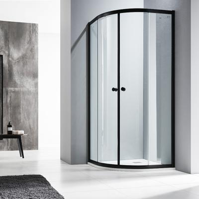 China With Frame China Factory Provided High Quality Glass Partition Black Frame Sliding Door Quadrant Shower Room for sale