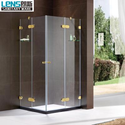 China Frameless Household Bathroom Brass Shower With Towel Shelf for sale